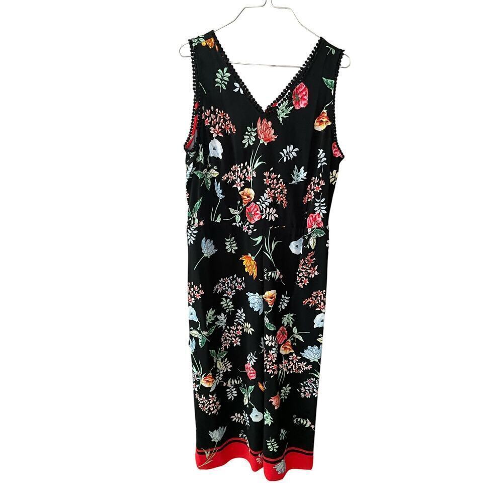 Carolina Belle Montreal Jumpsuit Sleeveless Wide Leg Floral Black Size 12/42